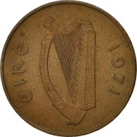 Monnaie, IRELAND REPUBLIC, 2 Pence, 1971, TTB, Bronze, KM:21 - Irlande