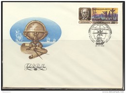 RUSSIA First Day Cover Set 015 1/3 Geographic Exploration Alaska, New Guinea, Brazil - FDC
