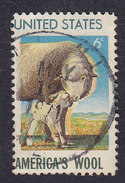 United States 1971 Mi. 1025 ERROR Variety Sheep W. Misplaced Text To The Left (2 Scans) - Varietà, Errori & Curiosità