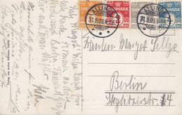 Danmark PPC Vaade Ovn Hammershus Bornholm Bro Ia ALLINGE 1908 BERLIN 4-Colour Wavery Lines (2 Scans) - Covers & Documents