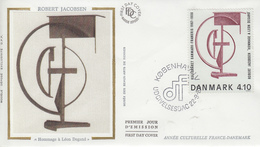 Enveloppe  FDC  1er  Jour   DANEMARK   Robert   JACOBSEN   Emission  Commune  Avec  La  France  1988 - FDC