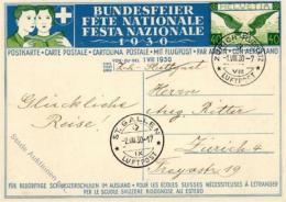 CH-Bundesfeierkarten, 1930, SBK 67, 40 Rp Flugpost, Augustfeuer, Flug ZÜRICH 1.VIII.30 St.Gallen, Beförderungs - Sonstige & Ohne Zuordnung