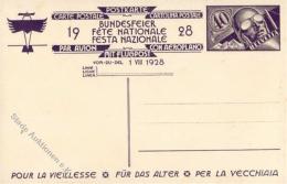 CH-Bundesfeierkarten, 1928, SBK 55, 40 Rp Flugpost, Alter Mann, Mädchen * I-II - Sonstige & Ohne Zuordnung