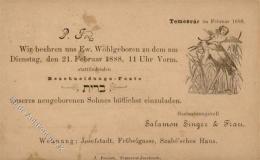 UNGARN - GSK - Jüdisches Beschneidungsfest 1888 Mit STORCH I-II - Sonstige & Ohne Zuordnung