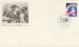 Enveloppe  FDC   1er  Jour     CANADA    Cinquantenaire  De  La  Compagnie  Aérienne   AIR  CANADA   1987 - 1981-1990