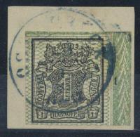 Hannover, Mi.Nr.9 RZ, 1856, 1 Ggr. Olivgrün, Mit Netz, Rechts Reihenzähler 1", Blauer K2 OSNABRÜCK, Prach - Sonstige & Ohne Zuordnung