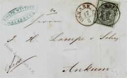 Hannover, Mi.Nr.2, 1851, 1 Ggr. Auf Olivgrau, Vollrandig, Senkr. Bug, K1 OSNABRÜCK 17/8 (1851)", Brief Mit Inhalt, - Sonstige & Ohne Zuordnung