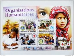 SALE! Burundi M/s 2011 Organisations Humanitaires Red Cross Rouge Croix Unicef Rotary International Lions - Nuovi