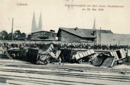 Lübeck (2400) Eisenbahn Unglück 1908 I-II (fleckig) Chemin De Fer - Sonstige & Ohne Zuordnung