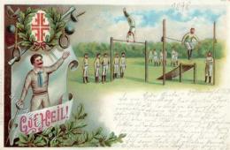 Turnen Gut Heil Lithographie 1898 I-II - Gymnastics