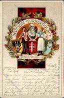 Turnen Deutsche Turnerschaft Gut Heil  Lithographie / Prägedruck 1902 I-II - Ginnastica