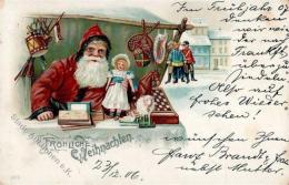 SCHACH - Weihnachten-Nikolaus-Litho - Verkausstand Mit SCHACHBRETT, 1906 I-II Noel Pere Noel - Echecs