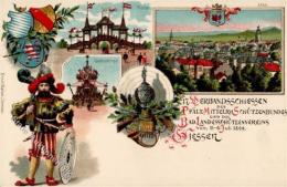 GIESSEN - 17. VERBANDSSCHIESSEN LANDESSCHÜTZENVEREIN 1899 - Festpostkarte I - Tir (Armes)