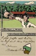 Fußball Dresden (O8000) Fussballring Dreikönigsschule Künstlerkarte 1902 I-II (Marke Entfernt) - Soccer