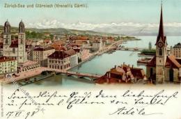 Berggesicht Vrenelis Gärtli Zürichsee Und Glärnisch Lithographie 1898 I-II - Sonstige & Ohne Zuordnung