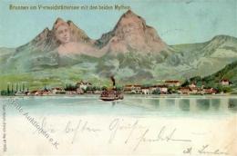 Berggesicht Brunnen Am Vierwaldstättersee Mit Den Mythen Lithographie 1898 I-II (fleckig) - Other & Unclassified