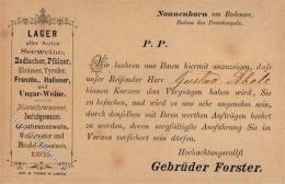 Vorläufer Nonnenhorn (8993) Gebrüder Forster Sehr Früher Vertreter Avis Ca. 1880 II (beschnitten) - Unclassified