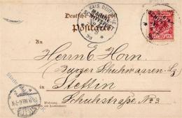 Kolonien Kiautschou Kais. Deutsche Marine Schiffspost Nr. 4.8.1898 Rs Bucht Kiautschou I-II Colonies - Zonder Classificatie