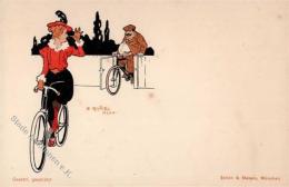 Fahrrad Sign. Rummel, A. Künstler-Karte I-II (fleckig) Cycles - Autres & Non Classés