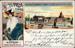 Fahrrad München (8000) Freya Kraft U. Arbeitsmaschinen Ausstellung  Lithographie 1899 I-II Expo Cycles - Otros & Sin Clasificación