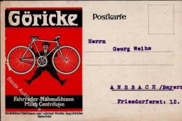 Fahrrad Bielefeld (4800) Göricke Werbe AK I-II (fleckig) Cycles - Autres & Non Classés