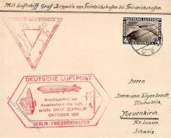 Zeppelinpost, 1933, DR, 50. Ozeanüberquerung 14.10.-2.11., Anschlußflug Ab BERLIN 13.10.33", 4 RM Chicagofahr - Dirigibili