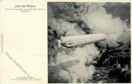 Zeppelin Sign. Diemer, Zeno  Künstlerkarte I-II Dirigeable - Airships
