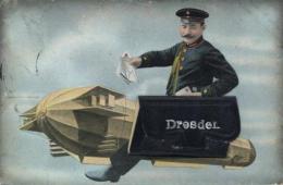 Ballon Briefträger Dresden (o-8000) AK Mit Leporello 1914 I-II - Montgolfières