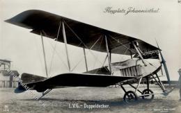 Sanke, Flugzeug Nr. 144 L. V. G. Doppeldecker Flugplatz Johannisthal Foto AK I- Aviation - Other & Unclassified