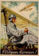 Flugzeug Vor 1945 Fliegen Lernen Sign. Axter-Heudtlaß Stpl. Gaggenau (Murgtal) Nutzwagen 8.12.43 Künstlerkart - Oorlog 1939-45
