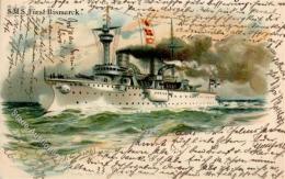 Marine - Galerie SMS Fürst Bismarck Lithographie 1900 I-II - War 1914-18