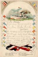 Marine - Galerie Flaggensignale Lithographie 1900 I-II - War 1914-18