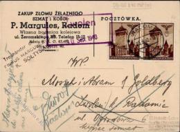 Judaika Radom Polen Karte Eines Treuhänders Jüdischer Firmen 1940 I-II Judaisme - Judaika