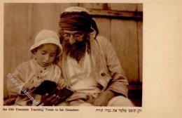 Judaika Alter Yemenite Lehrt Enkel Aus Der Thora I-II Judaisme - Judaika