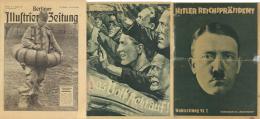 Buch WK II Zeitung Lot Mit 4 Stück Berliner Illustrierte 1943, Flammenwerfer 1932, Wahlzeitung Sonderausgabe Flamme - Weltkrieg 1939-45