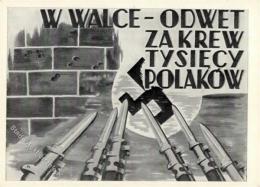 Antipropaganda WK II Polen Bajonett WK II Künstlerkarte I-II - War 1939-45