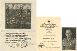 WK II Nachlass Eines Leutnants U. A. Verleihungsurkunde Eisernes Kreuz 1. Klasse Und Div. Andere Dokumente Belege Fotos - Weltkrieg 1939-45