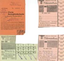 WK II Lot Mit über 4 Lebensmittel U. Kleiderkarten Abschnitte II - Weltkrieg 1939-45