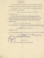 WK II Dokumente SS Urkunde Teilname Grenzschutz Nordost Gez. Reinhard SS Gruppenführer Oberst A. D. II - Weltkrieg 1939-45