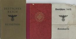 WK II Dokumente Lot Mit 6 Arbeitsbüchern 1 Reisepass 2 Mitgliedsbücher Arbeitsfront 1 Stammbuch Mitlitärp - Weltkrieg 1939-45