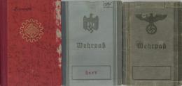 WK II Dokumente Lot Mit 3 Arbeitsbüchern 2 Wehrpässen 2 Mitgliedsbücher Arbeitsfront Und 1 Lehrbrief I-II - Weltkrieg 1939-45