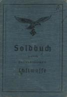 WK II Dokumente - SOLDBUCH LUFTWAFFE Mit Lichtbild, Eintragung Kapituliert 8.5.45 In KURLAND, Diverse Orden-Eintragungen - Weltkrieg 1939-45