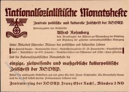 WK II - NSDAP-Klapp-Bestellkarte NS-MPNATSHEFTE, Verlag Eher München I - Weltkrieg 1939-45
