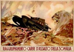 Panzer (WK II) Italien Sign. Ferrari Künstlerkarte I-II (fleckig) Réservoir - War 1939-45