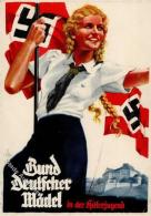 WK II HJ Propaganda Bund Deutscher Mädel Künstler-Karte Sign. Engelhardt I-II (Stauchung) - War 1939-45