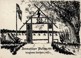 HJ Jungbann Bautzen Sommerlager Plothen WK II Künstlerkarte I-II - Oorlog 1939-45