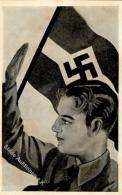 HITLERJUGEND WK II - Fahnenkarte In Kleinfortmat! -etwas Fleckig- - Oorlog 1939-45