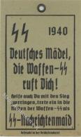 WK II Dokumente - Kalenderdeckblatt 1940 Mit WAFFEN-SS-Werbung Deutsches Mädel Trete Ein Als SS-NACHRICHTENMAID I-I - Weltkrieg 1939-45