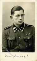 SS-Foto-Ak WK II - SS-Oberscharführer Pg. Bensing Mit Todesanzeige 1943 I-II - Weltkrieg 1939-45