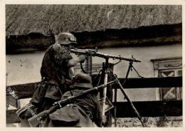 SS Waffen SS Sowjet Widerstand Wird Niedergekämpft Maschinengewehr Foto-Karte I-II - Guerra 1939-45